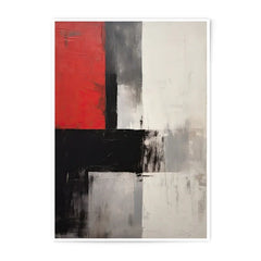 Abstract Photographic Print, Modern Wall Art, Geometric Home Decor, Contemporary Art Print, Red Black Grey Wall Hanging - Tawshia