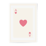 Ace of Hearts Photographic Print, Playing Card Art, Minimalist Wall Decor, Card Game Art, Pink Heart Print, Gamer Gift Idea - Tawshia