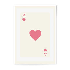 Ace of Hearts Photographic Print, Playing Card Art, Minimalist Wall Decor, Card Game Art, Pink Heart Print, Gamer Gift Idea - Tawshia
