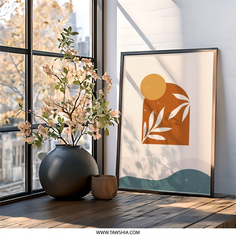 Abstract Landscape Wall Art, Boho Print, Geometric Art, Neutral Wall Decor, Minimalist Art Print, Modern Home Decor, Nature Inspired Art - Tawshia