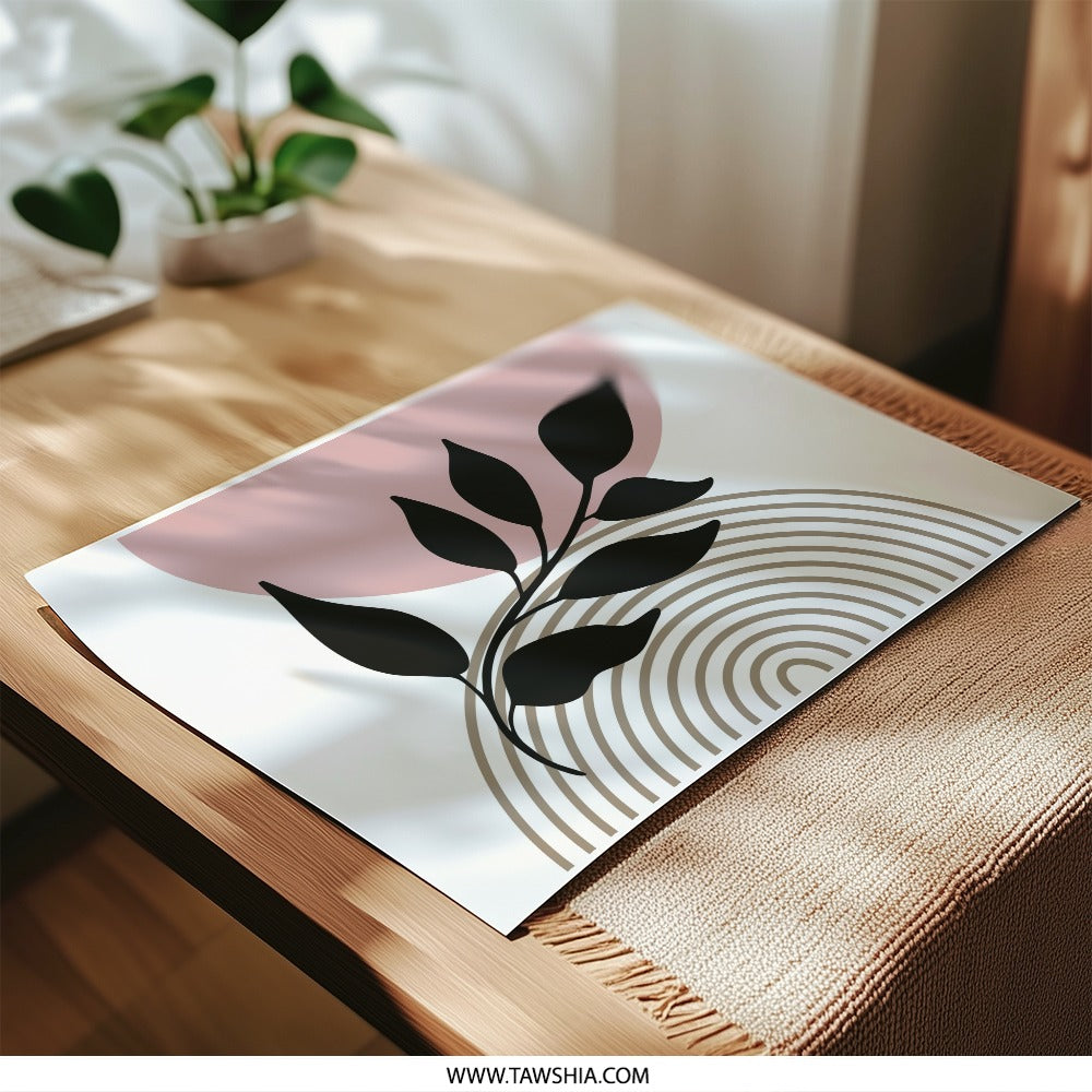 Abstract Botanical Photographic Print, Modern Wall Art, Boho Home Decor, Minimalist Art Print, Geometric Art Print, Home Interior - Tawshia