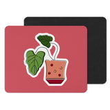 Potted Plant Design on Red Background Mousepad product