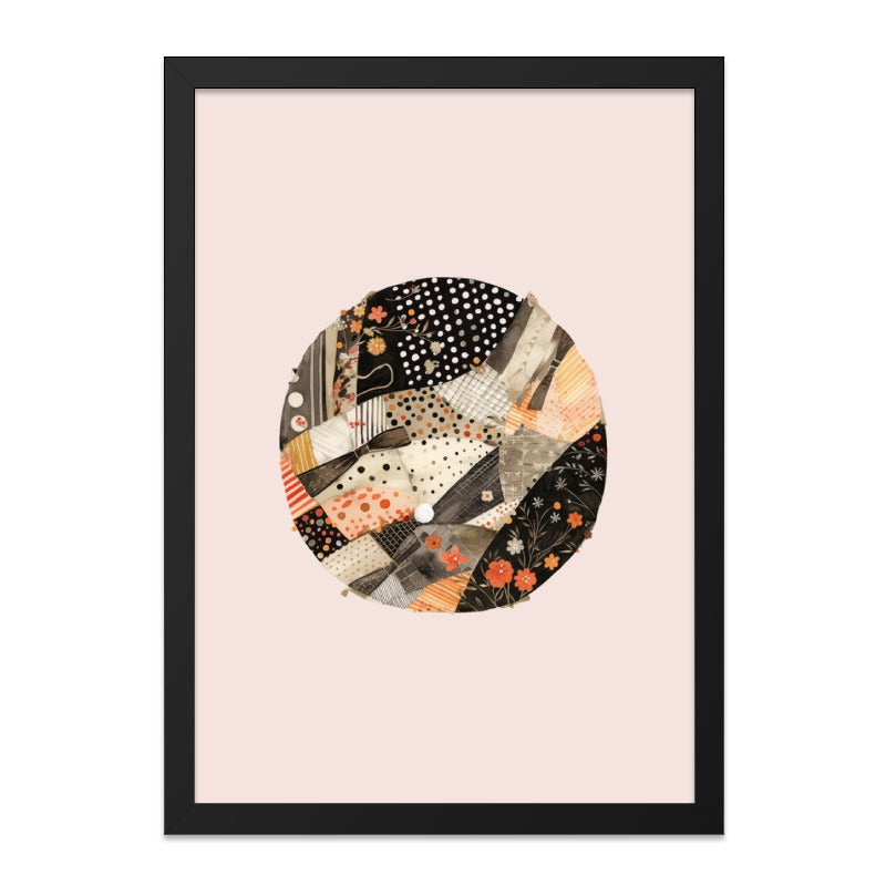 Abstract Circle Wall Art, Floral Pattern Print, Geometric Art, Contemporary Home Decor, Unique Wall Hanging - Tawshia