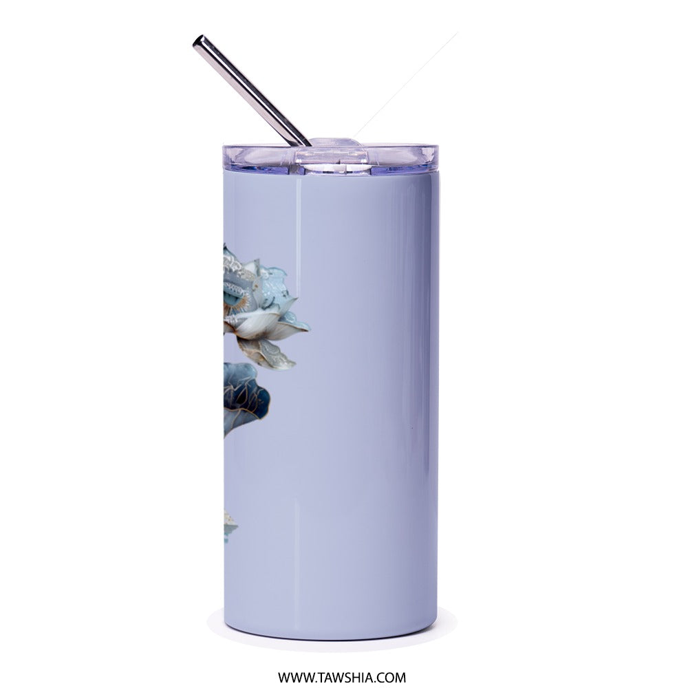 Lotus Flower Tumbler, Floral Tumbler, Elegant Tumbler, Gift for Her, Stylish Drinkware, Nature Lover Gift, Unique Tumbler Design - Tawshia