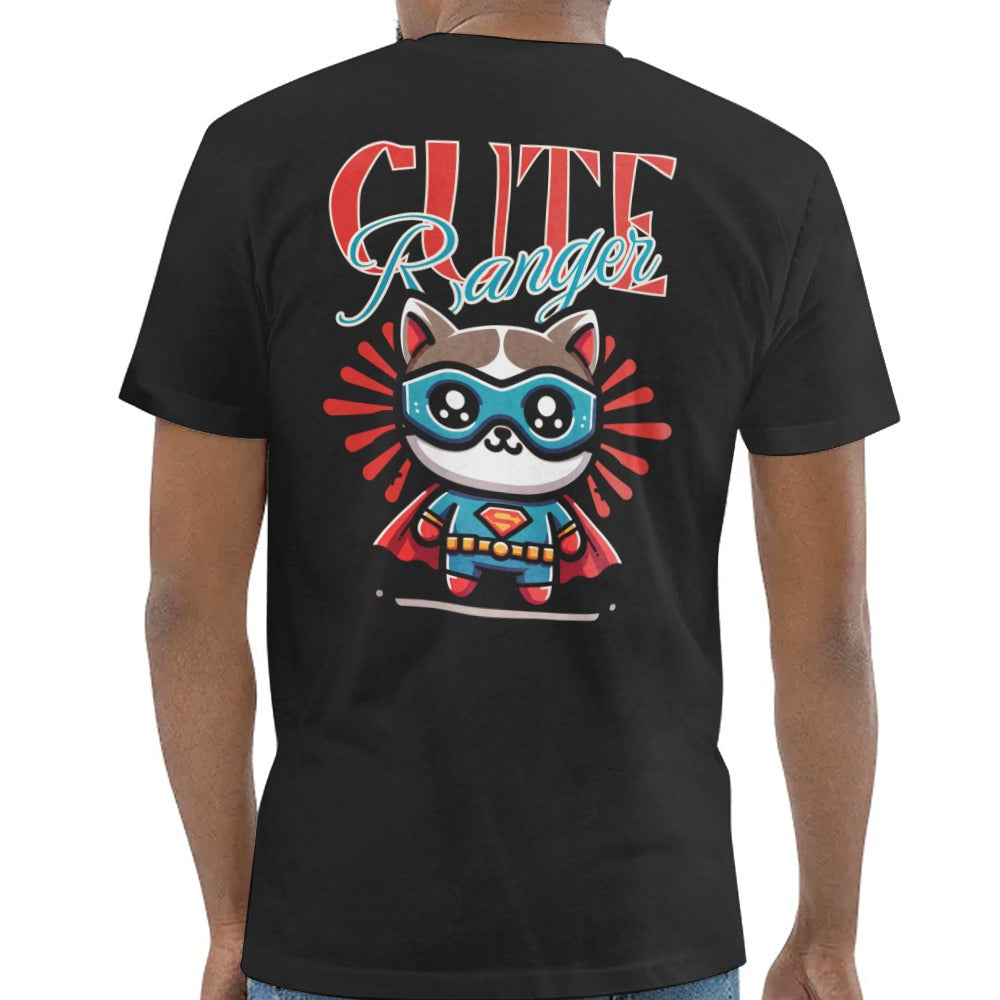 Cute Ranger Superhero Design on Black T-shirt product
