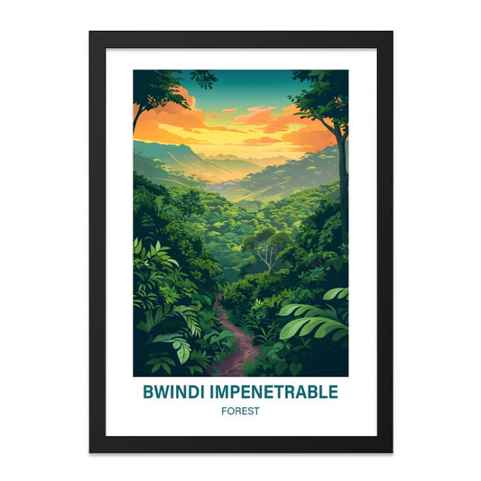 Bwindi Impenetrable Forest Wall Art, Jungle Landscape Print, Nature Scenery Poster, Lush Greenery Home Decor, Sunset Forest View Artwork - Tawshia