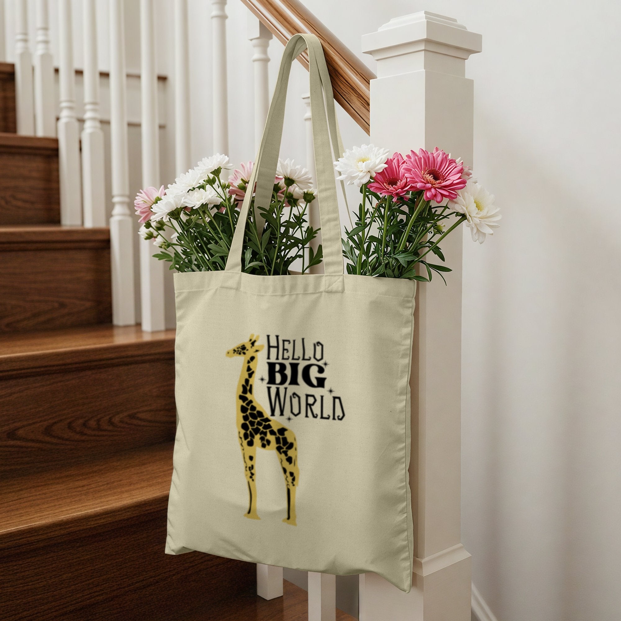 Hello Big World Giraffe Design Tote Bag product type