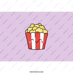 Cute Popcorn Tumbler, Smiling Food Lover Gift, Movie Night Tumbler, Kawaii Popcorn Design, Themed Tumbler, Unique Tumbler - Tawshia