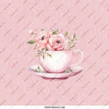Floral Tea Cup Pocket Mirror, Cute Purse Mirror, Pink Flower Mirror, Travel Mirror, Cosmetic Mirror, Gifts for Her, Bridesmaid Gifts - Tawshia
