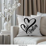 Besties Pillow, Best Friend Gift, Friendship Pillow, Heart Pillow, Decorative Pillow, Room Decor, Gift for Bestie, Home Decor - Tawshia