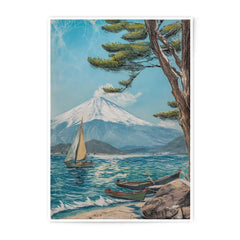 Mount Fuji Photographic Print, Japanese Art Print, Seascape Painting, Sailboat Scene, Asian Home Decor, Travel Poster, Landscape Art - Tawshia