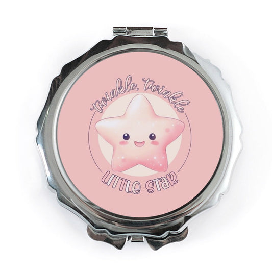 Twinkle Twinkle Little Star Pocket Mirror, Cute Star Face Makeup Mirror, Nursery Decor Gift, Baby Shower Favor, Kids Room Accessories - Tawshia
