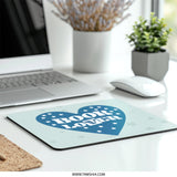 Book Lover Mouse Pad, Reader Gift, Blue Heart, Starry Design, Cute Desk Accessory, Gift for Bookworms, Unique Office Decor - Tawshia