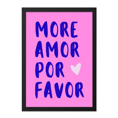More Amor Por Favor Wall Art, Spanish Love Quote Print, Pink and Blue Wall Decor, Trendy Home Decor, Motivational Art, Cute Wall Art - Tawshia