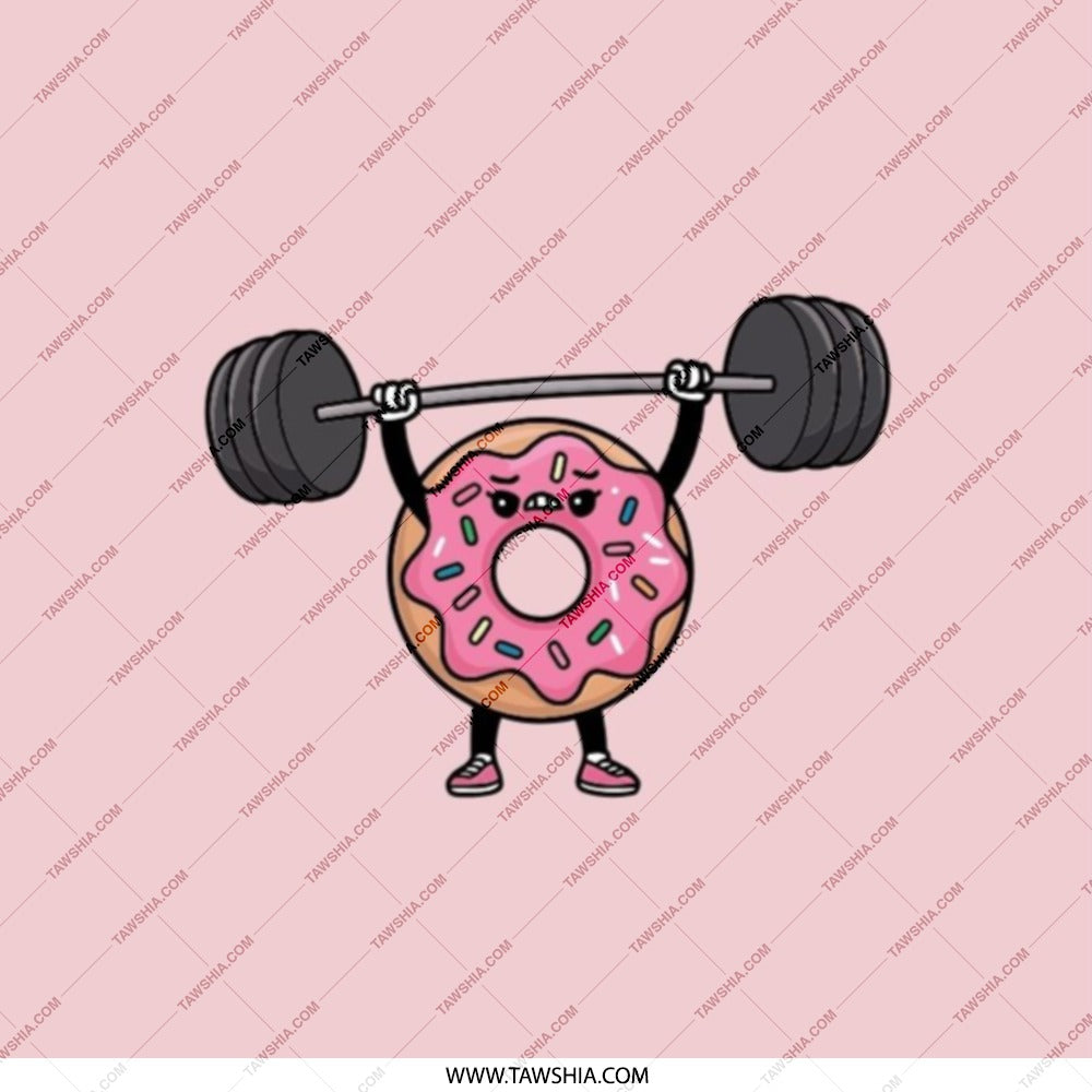 Funny Donut Gym Pocket Mirror, Weightlifting Frosted Donut, Cute Dessert Pocket Mirror, Novelty Gift for Fitness Lovers, Pocket Mirror - Tawshia