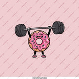 Funny Donut Gym Pocket Mirror, Weightlifting Frosted Donut, Cute Dessert Pocket Mirror, Novelty Gift for Fitness Lovers, Pocket Mirror - Tawshia