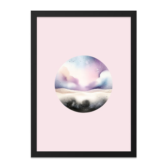 Pastel Sky Wall Art, Watercolor Landscape Print, Dreamy Clouds Art, Celestial Home Decor, Abstract Circle Art - Tawshia