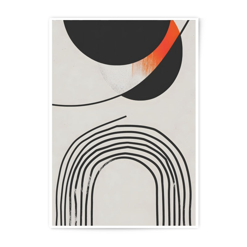 Abstract Photographic Print, Modern Wall Decor, Geometric Art Print, Minimalist Home Art, Orange Black Wall Art, Trendy Art Print - Tawshia