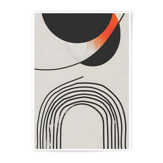 Abstract Photographic Print, Modern Wall Decor, Geometric Art Print, Minimalist Home Art, Orange Black Wall Art, Trendy Art Print - Tawshia