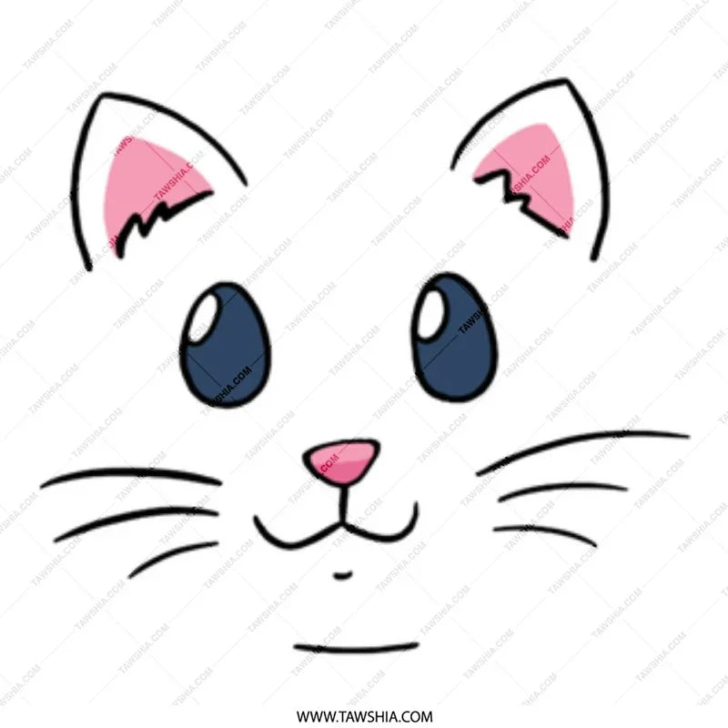 Cute Cat Face with Big Eyes Graphic Design product