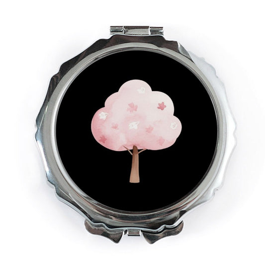 Cherry Blossom Pocket Mirror, Floral Tree Compact Mirror, Cute Makeup Mirror, Spring Gift for Her, Trendy Accessories - Tawshia