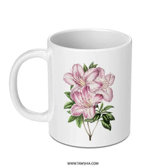 Azalea Mug, Floral Mug, Pink Flower Mug, Botanical Mug, Gift for Plant Lover, Coffee Mug, Tea Cup, Garden Mug, Nature Mug, Pretty Mug - Tawshia