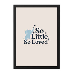 So Little So Loved Framed Wall Art, Baby Elephant Nursery Decor, Light Blue Elephant Print, Childrens Room Art, Kids Room, Gift Idea - Tawshia