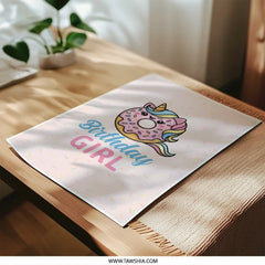 Donut Unicorn Photographic Print, Birthday Girl Art, Cute Kawaii Wall Decor, Nursery Art, Pastel Print, Kid's Room Decor - Tawshia