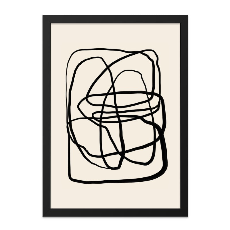 Abstract Line Art Wall Decor, Minimalist Print, Modern Art Poster, Neutral Wall Art, Contemporary Design, Home Decor, Framed Wall Art - Tawshia