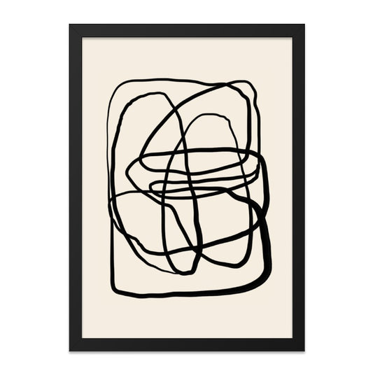 Abstract Line Art Wall Decor, Minimalist Print, Modern Art Poster, Neutral Wall Art, Contemporary Design, Home Decor, Framed Wall Art - Tawshia
