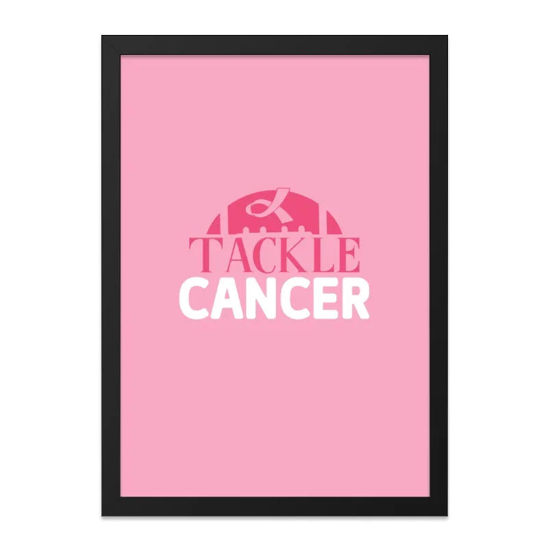 Tackle Cancer Wall Art, Pink Ribbon Decor, Inspirational Gift, Fight Cancer, Survivor Gift, Awareness Art, Hope, Framed Art - Tawshia
