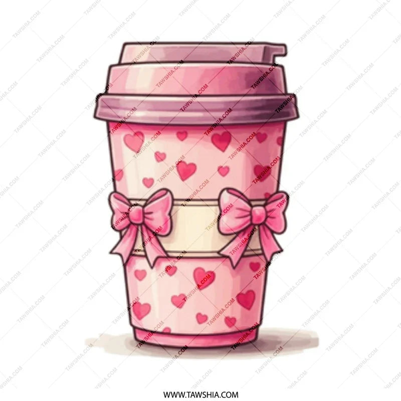 Pink Coffee Mug, Heart Mug, Cute Mug, Valentine Mug, Coffee Lover Gift, Gift For Her, Drinkware, Novelty Mug, Valentine's Day Gift - Tawshia