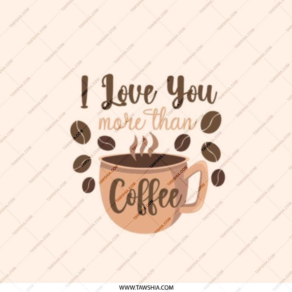 I Love You More Than Coffee Pocket Mirror, Cute Gift, Coffee Lover Present, Compact Mirror, Best Friend Present, Personalized Mirror - Tawshia