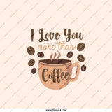 I Love You More Than Coffee Pocket Mirror, Cute Gift, Coffee Lover Present, Compact Mirror, Best Friend Present, Personalized Mirror - Tawshia