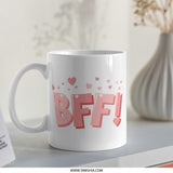 BFF Mug, Best Friend Gift, Friendship Mug, Heart Mug, Cute Coffee Mug, Gift for Bestie, Friendship Gift, Gift for Her, Novelty Mug - Tawshia