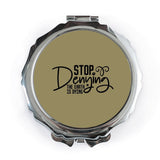 Earth Dying Pocket Mirror, Stop Denying Design, Eco Friendly Gift, Environmentalism, Nature Lover Present, Circle Compact Mirror - Tawshia