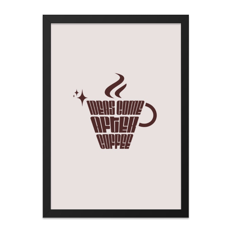 Coffee Wall Art, Ideas Come After Coffee Print, Modern Typography Art, Coffee Lover Gift, Motivational Wall Decor, Home Office Art - Tawshia