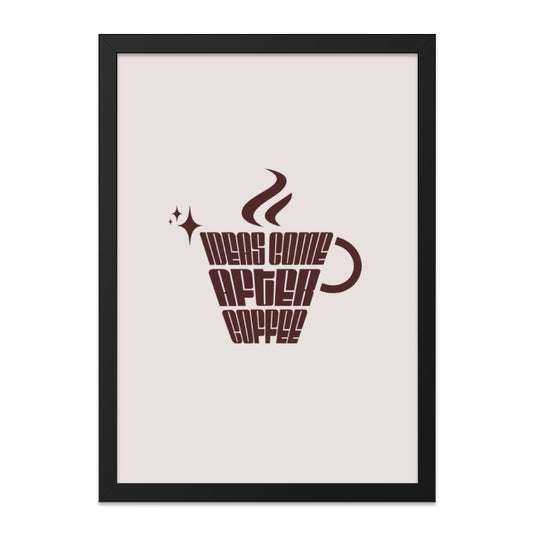 Coffee Wall Art, Ideas Come After Coffee Print, Modern Typography Art, Coffee Lover Gift, Motivational Wall Decor, Home Office Art - Tawshia