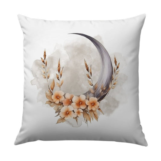 Crescent Moon Pillow, Floral Moon Pillow, Watercolor Moon Pillow, Celestial Pillow, Crescent Pillow, Moon Art Pillow, Home Decor Pillow - Tawshia
