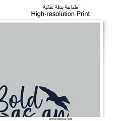 Bold as an Eagle Photographic Prints, Inspirational Quote Art, Motivation Decor, Eagle Silhouette, Wall Art Prints, Home Decor - Tawshia