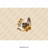 Sunflower Camera Tumbler, Photography Lover Gift, Vintage Tumbler, Travel Photography Tumbler, Book Tumbler, Photographer Tumbler - Tawshia