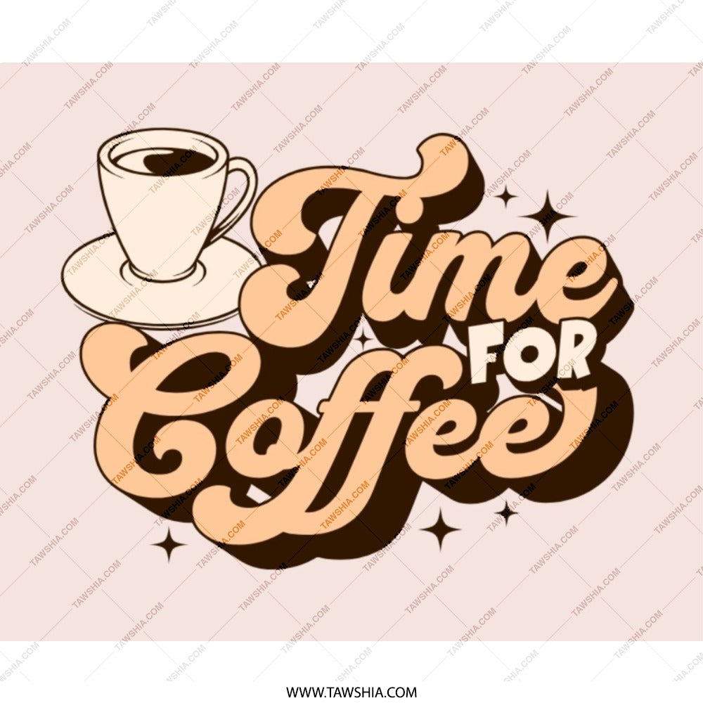 Time for Coffee Mouse Pad, Retro Style Mousepad, Coffee Lover Gift, Desk Decor, Trendy Work Space Accessory, Home Office Mouse Pad - Tawshia