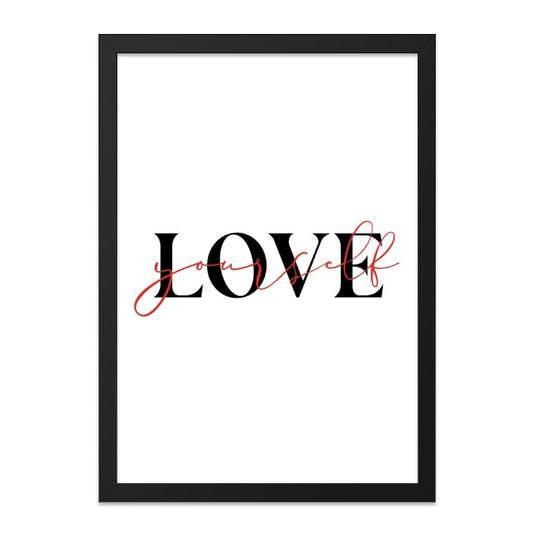 Love Yourself Wall Art, Inspirational Quote Print, Motivational Poster, Minimalist Art, Positive Affirmation Decor, Modern Home Decor - Tawshia
