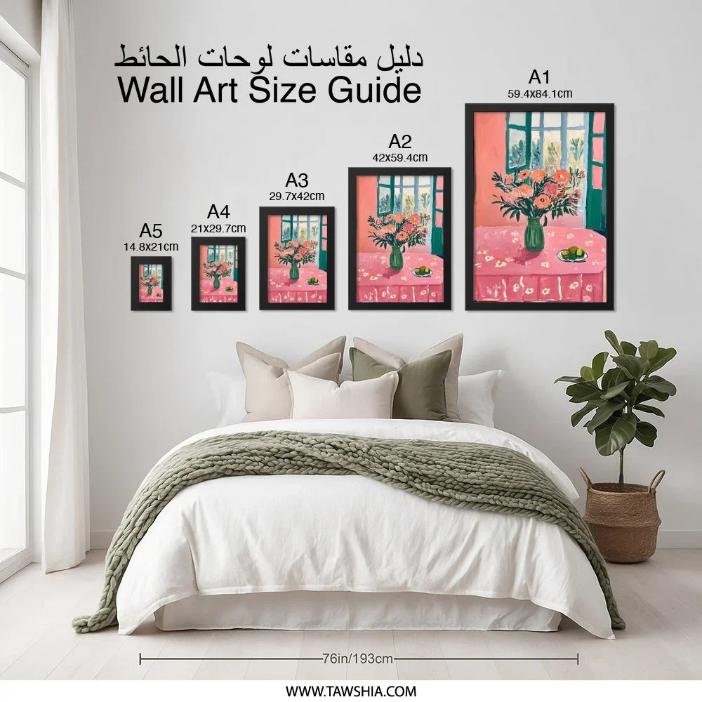 Floral Still Life Wall Art, Pink Room Art Print, Flower Bouquet Painting, Impressionist Art, Kitchen Wall Decor, Home Decor, Wall Decor - Tawshia