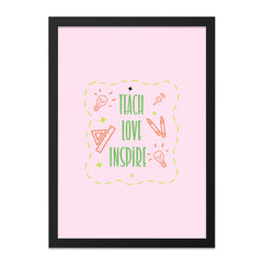 Teach Love Inspire Wall Art, Teacher Gift Print, Classroom Decor, Education Art, Positive Quote Poster, Teacher Appreciation, Pink Art - Tawshia