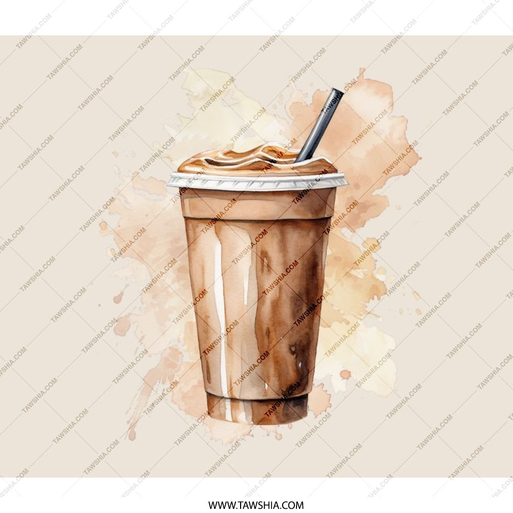 Iced Coffee BackPack, Coffee Lover Gift, Watercolor Drink Bag, Cute Backpack, Coffee Addict, Trendy Backpack - Tawshia