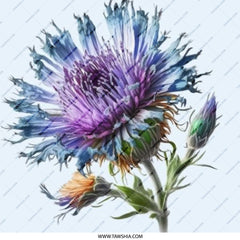Purple Thistle Pinback Button, Floral Pin Badge, Watercolor Flower Button, Botanical Accessories, Unique Button Collection, Gifts for Plant - Tawshia