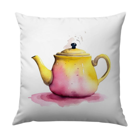 Watercolor Teapot Pillow, Kitchen Decor Pillow, Tea Lover Gift, Home Decor Accent Pillow, Cute Pillow, Decorative Pillow, Art Pillow - Tawshia