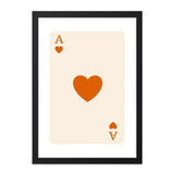 Ace of Hearts Wall Art, Playing Card Print, Poker Room Decor, Minimalist Art Print, Game Room Art, Card Player Gift, Casino Wall Decor - Tawshia