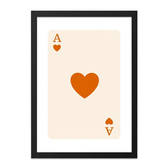 Ace of Hearts Wall Art, Playing Card Print, Poker Room Decor, Minimalist Art Print, Game Room Art, Card Player Gift, Casino Wall Decor - Tawshia